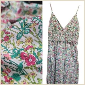 Sz 10 J. Crew V-neck Smocked-waist Floral Print Dress in Liberty® Fabric